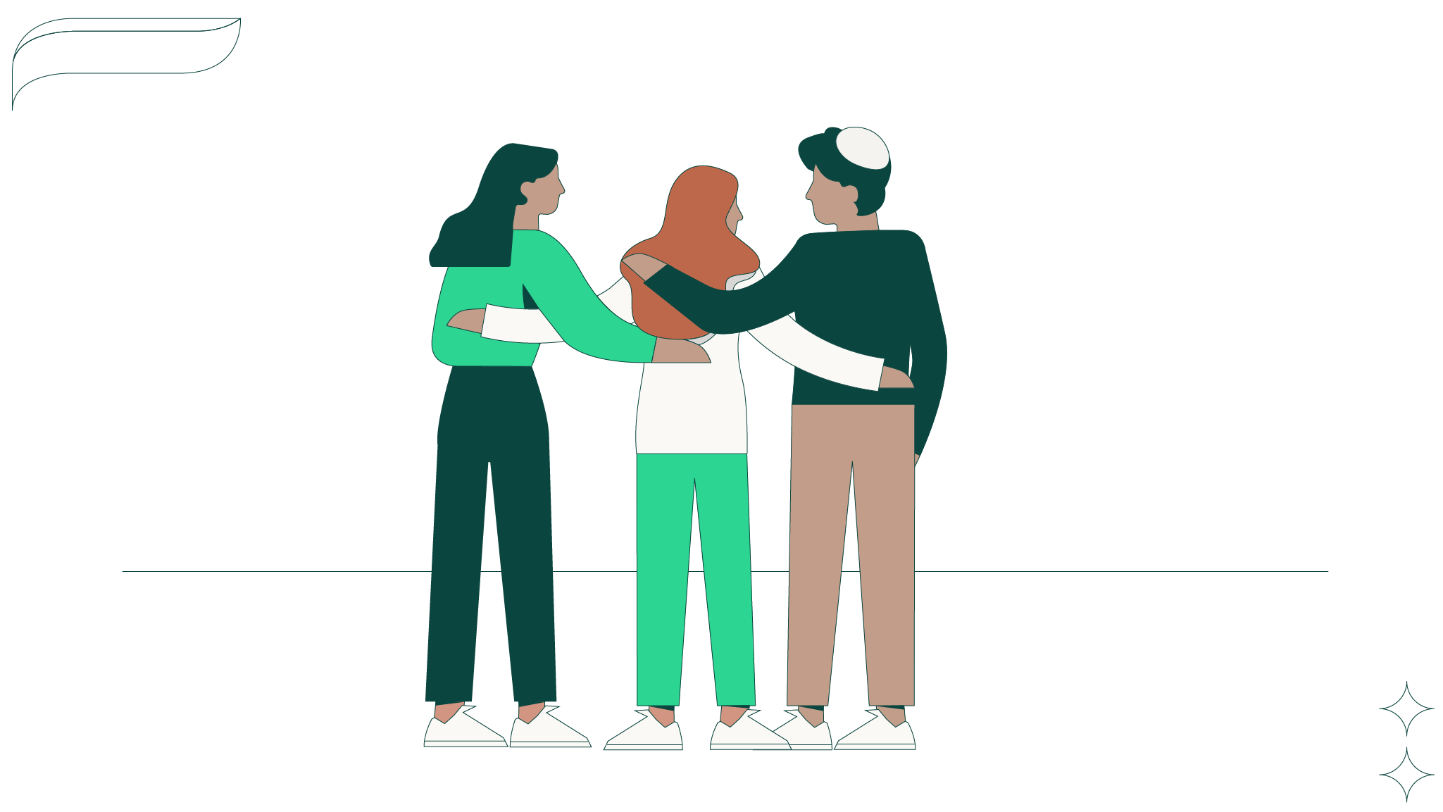 Team members supporting one another